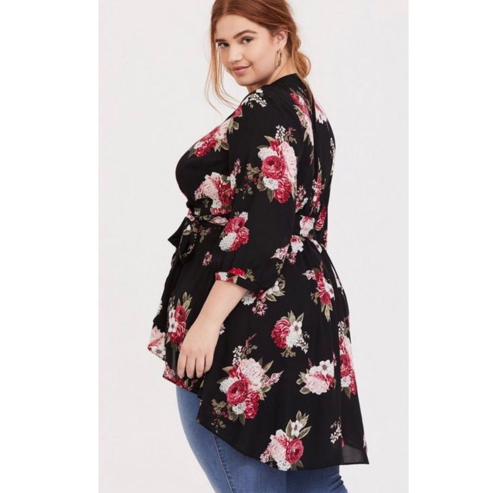 Torrid georgette wrap tunic blouse